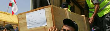 overdracht doodkisten door Israël