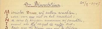 dankbrief voor willem drees, 1947