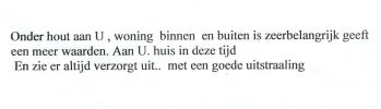 reclame in de brievenbus, vanochtend. Wie het telefonnumer wil, stuur me een mailtje.